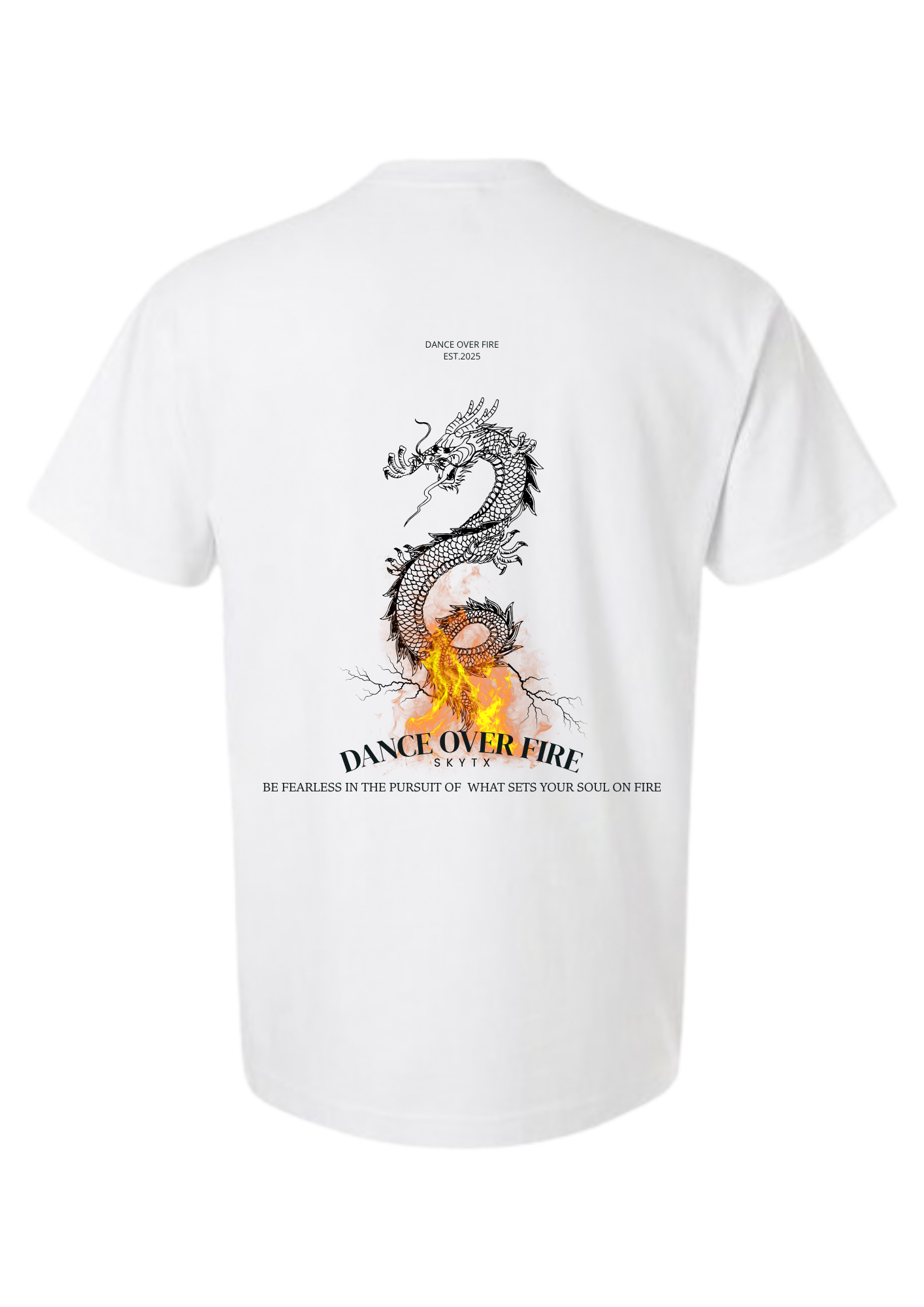 Dance Over Fire Oversized Dragon Graphic T-Shirt